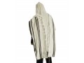 Acrylic Tallit (imitation Wool) Prayer Shawl with Black and Silver Stripes by Talitnia