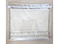 Off-White Tallit and Tefillin Bag Faux Leather, Prayer Words in Silver Embroidery