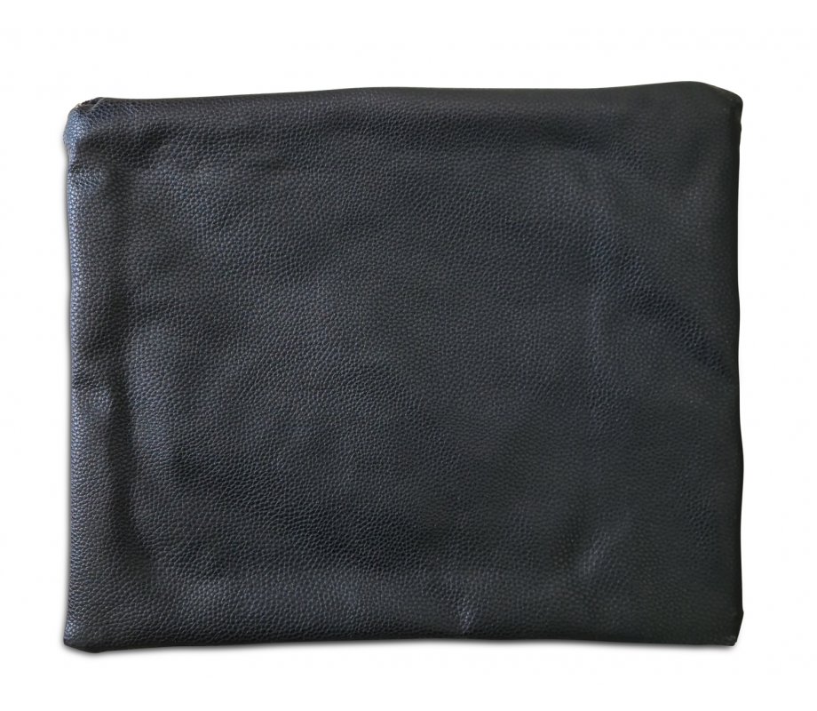 Tallit and Tefillin Bag Set, Black Faux Leather Embroidered Breslev Flames