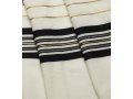 Traditional Tallit 100% Wool with Black and Gold Stripes by Talitnia