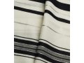 Traditional Tallit 100% Wool with Black and Silver Stripes by Talitnia