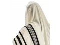 Traditional Tallit 100% Wool with Black and White Stripes by Talitnia