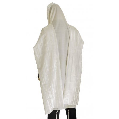 Traditional Tallit 100% Wool with White Stripes by Talitnia