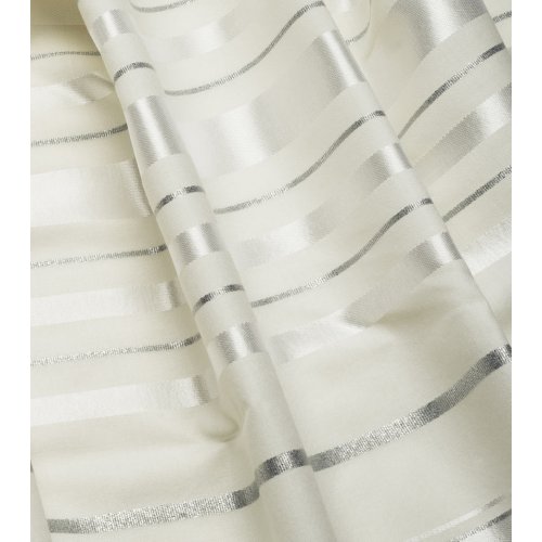 Traditional Tallit 100% Wool with White and Silver Stripes by Talitnia