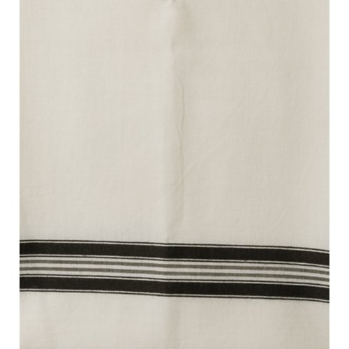 Wool Tallit Katan Kosher with Black Lines Without Center Fringes by Talitnia